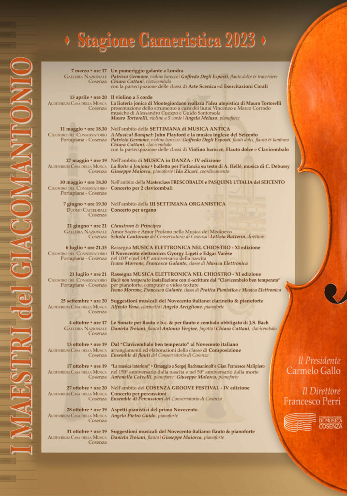 Stagione concertistica del conservatorio di musica Giacomantonio di Cosenza