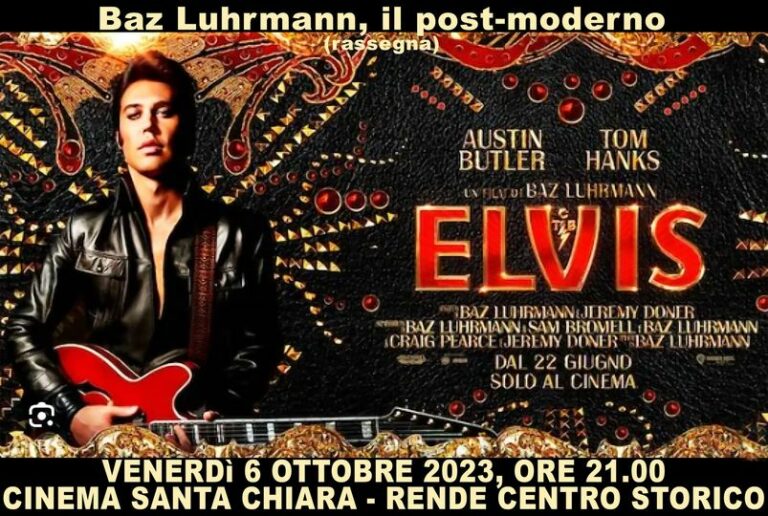 Locandina proiezione film Elvis al cinema Santa Chiara di Rende