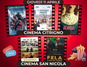 Programmazione cinema Citrigno e San Nicola per la settimana 11-17 aprile 2024